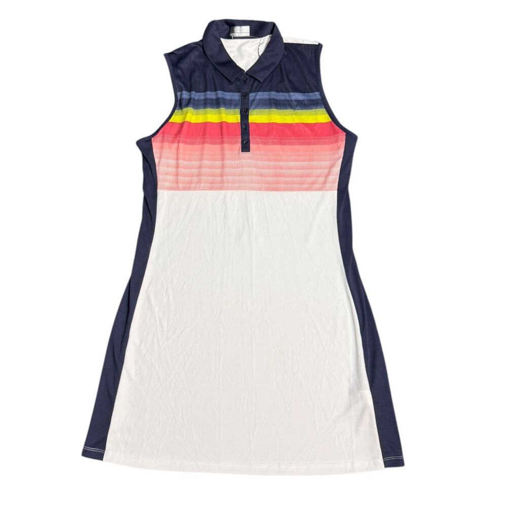 Callaway Women's Abstract Gradient Print Color Block Sleeveless Golf Dress XL